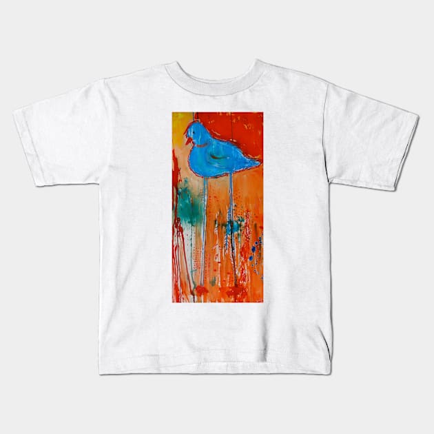 Blue Bird Kids T-Shirt by JennAshton